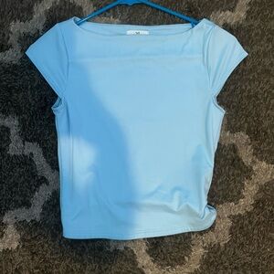 Light Blue Cap Sleeve Top